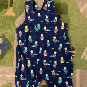 JoJo Maman BeBe boys printed seagulls overalls